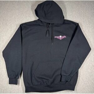 Diesel Life Graphic Hoodie Black Skull Engine Print Men's Medium